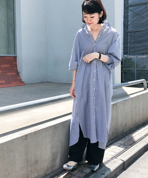 Nano Universe ナノユニバース の Web限定 ボリュームシルエットシャツワンピース シャツワンピース Wear