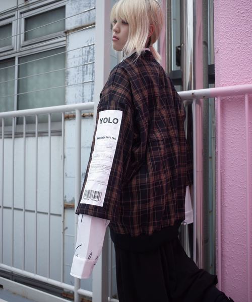 rovtski(ロフトスキー)の「【ビッグシルエット】V NECK SHIRT PT/セットアップ プルオーバーVネックシャツ(シャツ/ブラウス・レディース・ブラック/ブラック系その他/グレー系その他・FREE)」の5枚目の写真