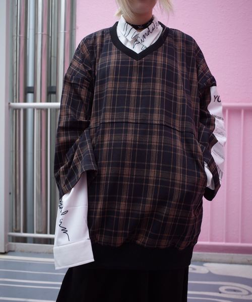 rovtski(ロフトスキー)の「【ビッグシルエット】V NECK SHIRT PT/セットアップ プルオーバーVネックシャツ(シャツ/ブラウス・レディース・ブラック/ブラック系その他/グレー系その他・FREE)」の16枚目の写真