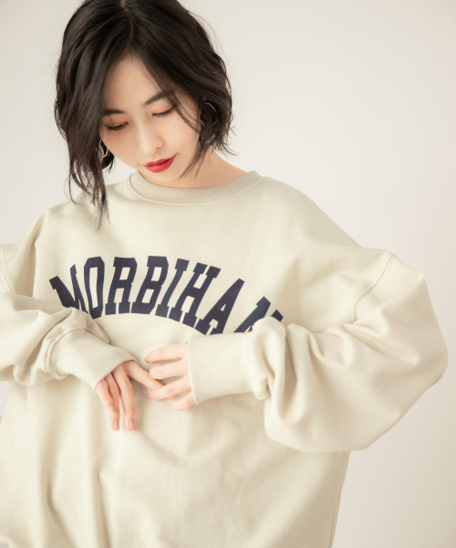 LOWRYS FARM（ローリーズファーム）の「ウラケロゴプルオーバー 851672（スウェット・レディース・チャコールグレー/グレー/アイボリー・FREE）」の14枚目の写真