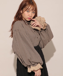 apres jour | チェック袖ボリュームブラウス【ZOZOTOWN限定アイテム】(シャツ/ブラウス)