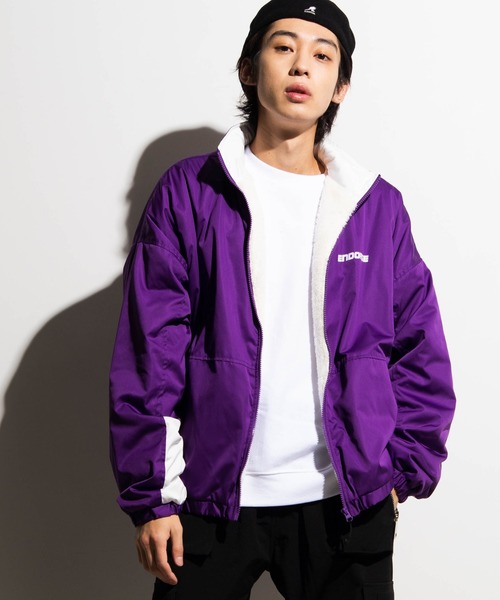 WEGO（ウィゴー）の「WEGO/裏ボアスタンドブルゾン（ブルゾン・メンズ・ブラック/パープル/イエロー・MEDIUM/LARGE）」の2枚目の写真