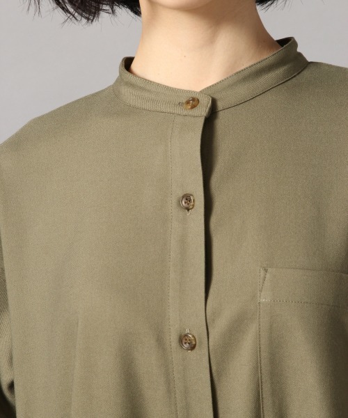 LOWRYS FARM（ローリーズファーム）の「バンドカラーロングシャツワンピース　860298（ワンピース・レディース・ブラウン/カーキ/アイボリー・FREE）」の6枚目の写真