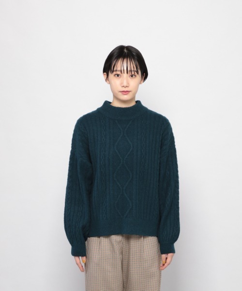 PAGEBOY（ページボーイ）の「ケーブルハイネックニット（ニット/セーター・レディース・グレー/ホワイト/ダークグリーン/パープル/モカ・FREE）」の20枚目の写真