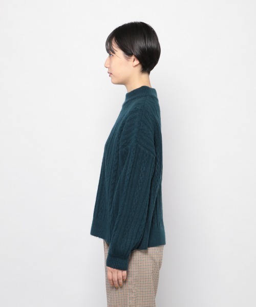 PAGEBOY（ページボーイ）の「ケーブルハイネックニット（ニット/セーター・レディース・グレー/ホワイト/ダークグリーン/パープル/モカ・FREE）」の22枚目の写真