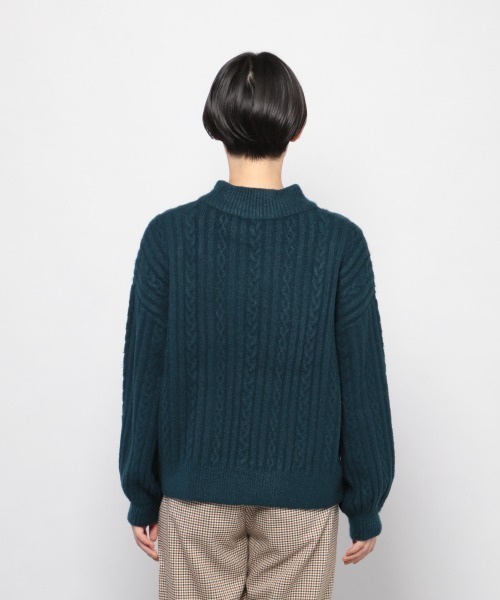 PAGEBOY（ページボーイ）の「ケーブルハイネックニット（ニット/セーター・レディース・グレー/ホワイト/ダークグリーン/パープル/モカ・FREE）」の21枚目の写真