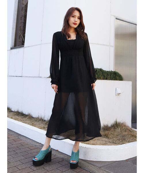 EMODA ロングワンピース スウィッチングロングワンピース（ワンピース）｜EMODA（エモダ