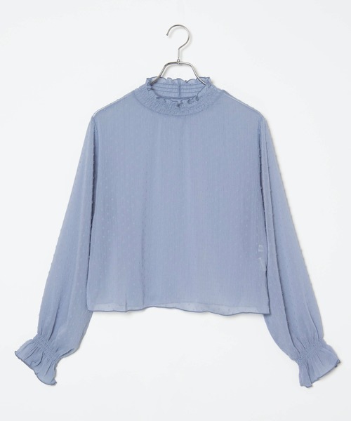 WEGO（ウィゴー）の「WEGO/シアーシャーリングハイネックブラウス（シャツ/ブラウス・レディース・サックスブルー/オフホワイト/ホワイト系その他/ブラック・FREE）」の17枚目の写真