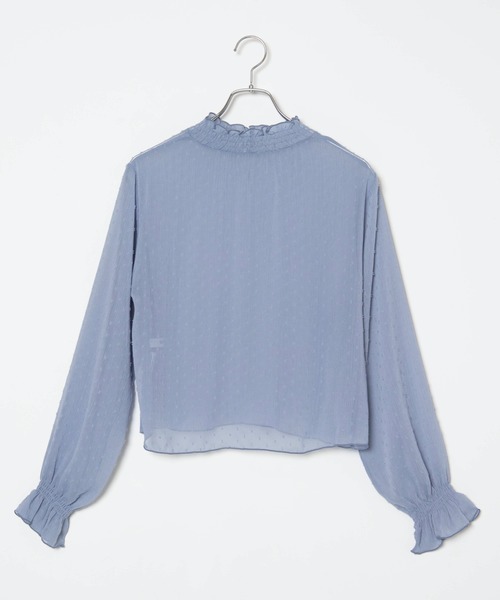 WEGO（ウィゴー）の「WEGO/シアーシャーリングハイネックブラウス（シャツ/ブラウス・レディース・サックスブルー/オフホワイト/ホワイト系その他/ブラック・FREE）」の18枚目の写真