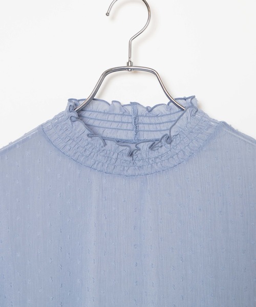 WEGO（ウィゴー）の「WEGO/シアーシャーリングハイネックブラウス（シャツ/ブラウス・レディース・サックスブルー/オフホワイト/ホワイト系その他/ブラック・FREE）」の19枚目の写真