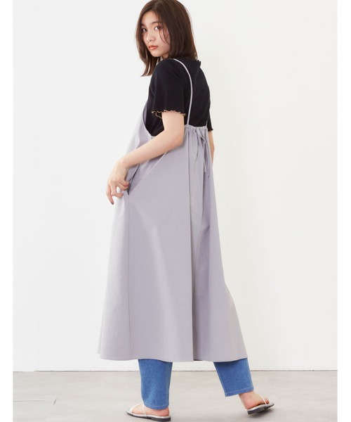 POU DOU DOU(プードゥドゥ)の「スカラップフレアーキャミワンピース(ワンピース・レディース・グレー/ミント/ブラック・3)」の17枚目の写真