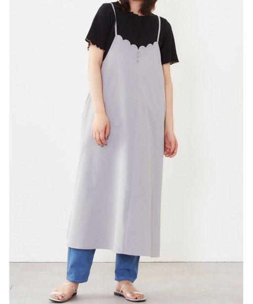 POU DOU DOU(プードゥドゥ)の「スカラップフレアーキャミワンピース(ワンピース・レディース・グレー/ミント/ブラック・3)」の19枚目の写真