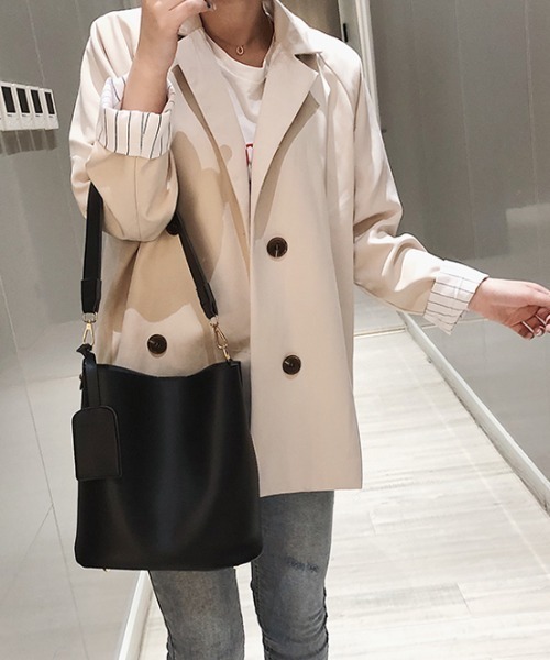 MANGROVE（マングローブ）の「ポーチin2WAYショルダー（ショルダーバッグ・レディース・キャメル/ベージュ/ブラック/グリーン・FREE）」の5枚目の写真