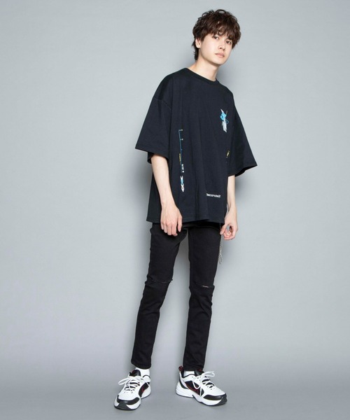 WEGO（ウィゴー）の「WEGO/マルチロゴビッグシルエット半袖Tシャツ（Tシャツ/カットソー・メンズ・ホワイト/ブラック・MEDIUM/LARGE）」の16枚目の写真