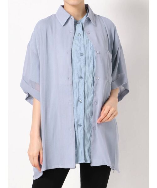 jouetie(ジュエティ)の「レイヤードシャツセット(シャツ/ブラウス・レディース・ライトブルー/ブラック/ベージュ・MEDIUM)」の4枚目の写真