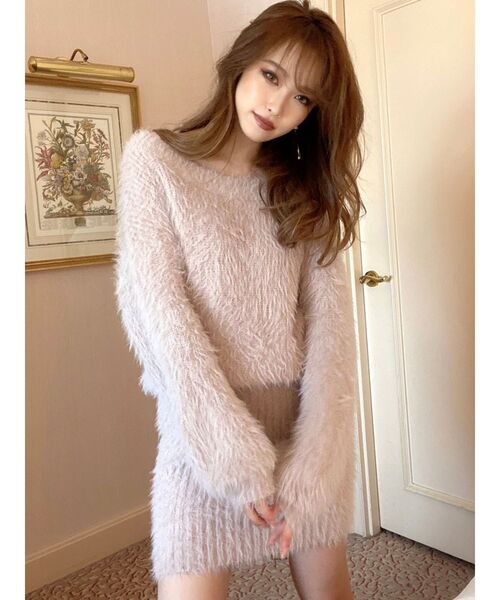 RESEXXY（リゼクシー）の「シャギーミニワンピース（ワンピース・レディース・ブラック/オフホワイト/ピンク/その他1/ワイン・FREE）」の15枚目の写真