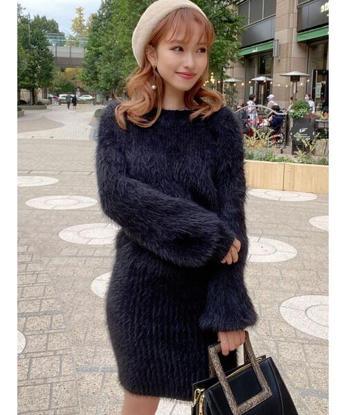 RESEXXY（リゼクシー）の「シャギーミニワンピース（ワンピース・レディース・ブラック/オフホワイト/ピンク/その他1/ワイン・FREE）」の19枚目の写真