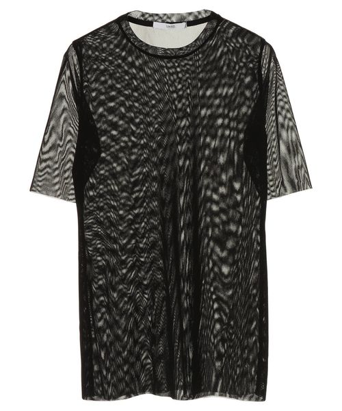 UN3D.(アンスリード)の「ハーフスリーブメッシュトップ(Tシャツ/カットソー・レディース・ホワイト/ブラック・36/38)」の2枚目の写真