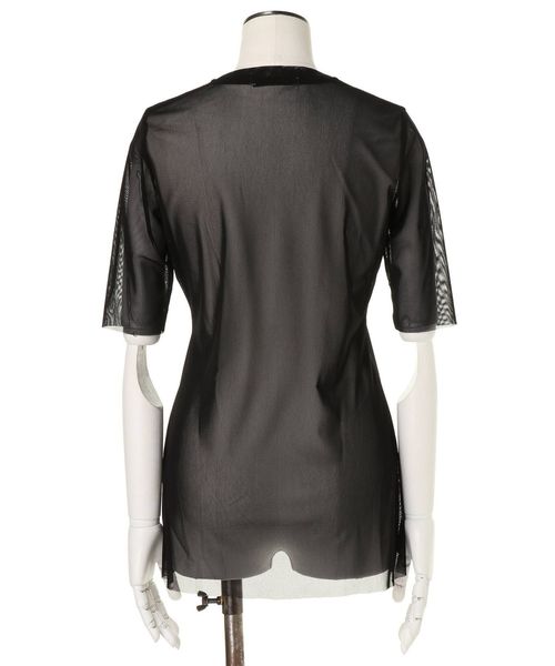 UN3D.(アンスリード)の「ハーフスリーブメッシュトップ(Tシャツ/カットソー・レディース・ホワイト/ブラック・36/38)」の7枚目の写真