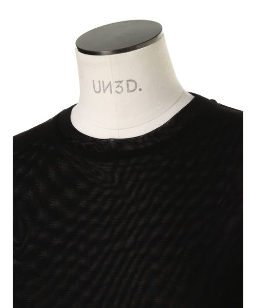 UN3D.(アンスリード)の「ハーフスリーブメッシュトップ(Tシャツ/カットソー・レディース・ホワイト/ブラック・36/38)」の6枚目の写真
