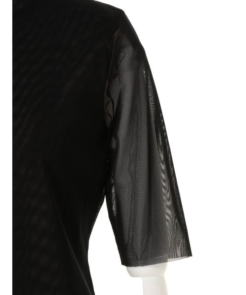 UN3D.(アンスリード)の「ハーフスリーブメッシュトップ(Tシャツ/カットソー・レディース・ホワイト/ブラック・36/38)」の5枚目の写真