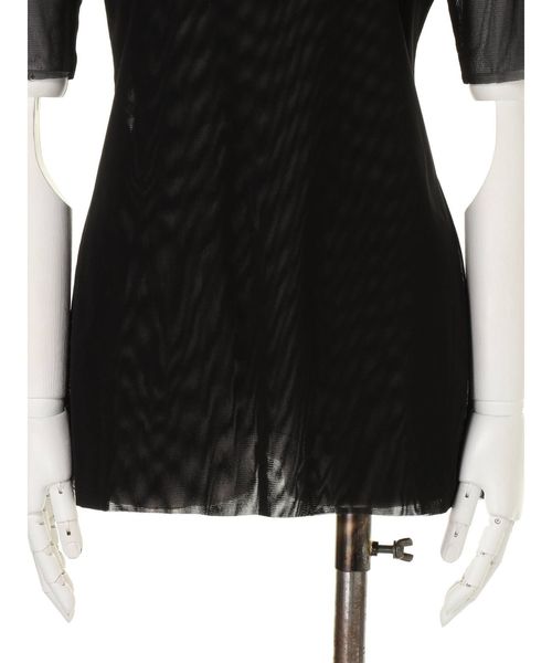 UN3D.(アンスリード)の「ハーフスリーブメッシュトップ(Tシャツ/カットソー・レディース・ホワイト/ブラック・36/38)」の4枚目の写真