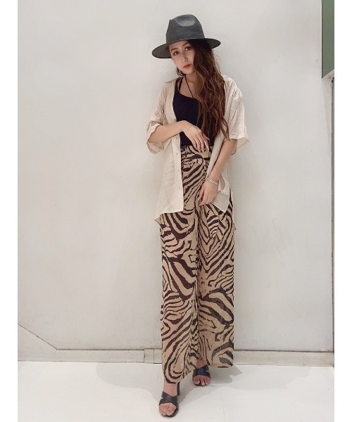 EGOIST（エゴイスト）の「シアー開襟半袖シャツ（シャツ/ブラウス・レディース・アイボリー/ブラウン/ライトブラウン/グリーン・FREE）」の22枚目の写真