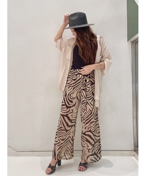 EGOIST（エゴイスト）の「シアー開襟半袖シャツ（シャツ/ブラウス・レディース・アイボリー/ブラウン/ライトブラウン/グリーン・FREE）」の21枚目の写真