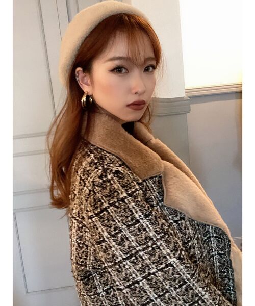 RESEXXY（リゼクシー）の「アンゴラ風ベレー帽（ハンチング/ベレー帽・レディース・ブラック/ベージュ/グレー・FREE）」の5枚目の写真