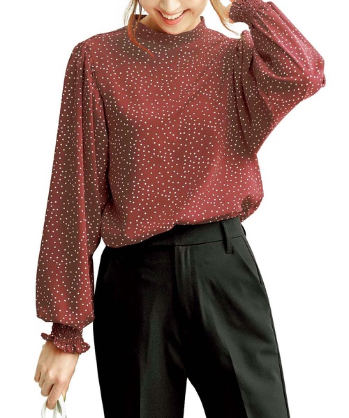 GeeRA(ジーラ)の「袖ボリュームブラウス(シャツ/ブラウス・レディース・レッド・MEDIUM/LARGE/X-LARGE)」の1枚目の写真