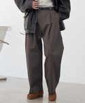 WYM LIDNM | HI COUNT PEACH GABA DEEP TUCK PANTS(其他褲裝)