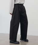 WYM LIDNM | HIGH COUNT PEACH GABA DEEP TUCK PANTS(其他褲裝)