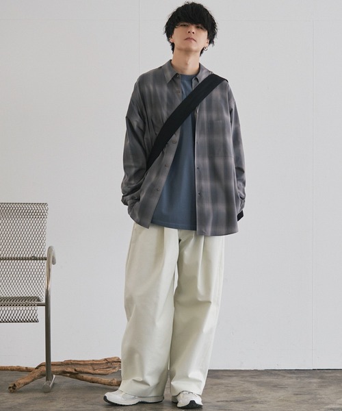 WYM LIDNM（ウィム バイ リドム）の「HIGH COUNT PEACH GABA DEEP TUCK PANTS（その他パンツ・メンズ・ブラウン/オフホワイト/ブラウン系/ベージュ/グリーン/ブラック/アッシュブラウン/ダークグレー・S/M/L）」の16枚目の写真
