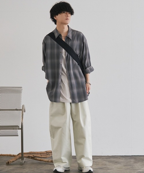 セール】HIGH COUNT PEACH GABA DEEP TUCK PANTS（その他パンツ