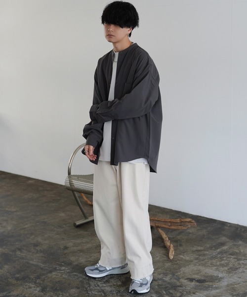 WYM LIDNM（ウィム バイ リドム）の「HIGH COUNT PEACH GABA DEEP TUCK PANTS（その他パンツ・メンズ・ブラウン/オフホワイト/ブラウン系/ベージュ/グリーン/ブラック/アッシュブラウン/ダークグレー・S/M/L）」の19枚目の写真