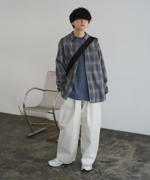 WYM LIDNM（ウィム バイ リドム）の「HIGH COUNT PEACH GABA DEEP TUCK PANTS（その他パンツ・メンズ・ブラウン/オフホワイト/ブラウン系/ベージュ/グリーン/ブラック/アッシュブラウン/ダークグレー・S/M/L）」の21枚目の写真