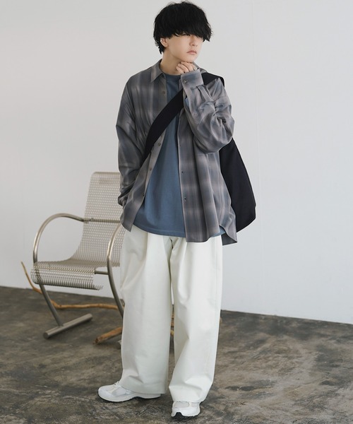 WYM LIDNM（ウィム バイ リドム）の「HIGH COUNT PEACH GABA DEEP TUCK PANTS（その他パンツ・メンズ・ブラウン/オフホワイト/ブラウン系/ベージュ/グリーン/ブラック/アッシュブラウン/ダークグレー・S/M/L）」の22枚目の写真