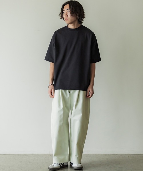 WYM LIDNM（ウィム バイ リドム）の「HIGH COUNT PEACH GABA DEEP TUCK PANTS（その他パンツ・メンズ・ブラウン/オフホワイト/ブラウン系/ベージュ/グリーン/ブラック/アッシュブラウン/ダークグレー・S/M/L）」の9枚目の写真