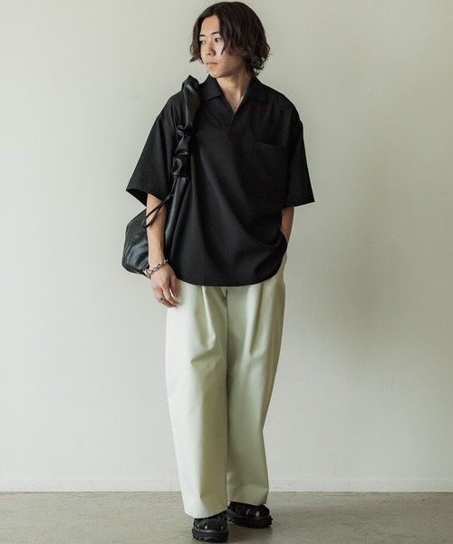 WYM LIDNM（ウィム バイ リドム）の「HIGH COUNT PEACH GABA DEEP TUCK PANTS（その他パンツ・メンズ・ブラウン/オフホワイト/ブラウン系/ベージュ/グリーン/ブラック/アッシュブラウン/ダークグレー・S/M/L）」の11枚目の写真