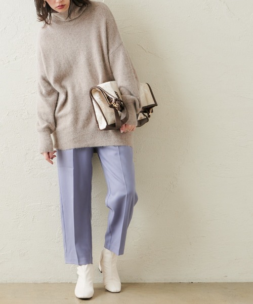 natural couture(ナチュラルクチュール)の「美シルエット微起毛テーパードパンツ Lサイズ(その他パンツ・レディース・ブラック/モカ/ライトベージュ/ブルー/マスタード/ピンク・LARGE)」の5枚目の写真