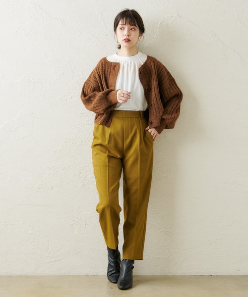 natural couture(ナチュラルクチュール)の「美シルエット微起毛テーパードパンツ Lサイズ(その他パンツ・レディース・ブラック/モカ/ライトベージュ/ブルー/マスタード/ピンク・LARGE)」の13枚目の写真