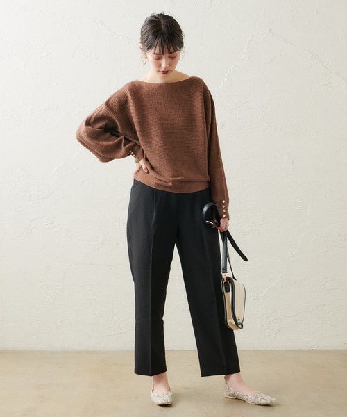natural couture(ナチュラルクチュール)の「美シルエット微起毛テーパードパンツ Lサイズ(その他パンツ・レディース・ブラック/モカ/ライトベージュ/ブルー/マスタード/ピンク・LARGE)」の7枚目の写真
