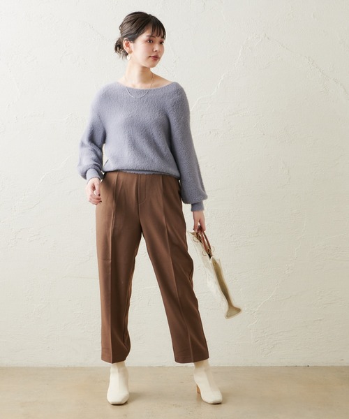 natural couture(ナチュラルクチュール)の「美シルエット微起毛テーパードパンツ Lサイズ(その他パンツ・レディース・ブラック/モカ/ライトベージュ/ブルー/マスタード/ピンク・LARGE)」の22枚目の写真