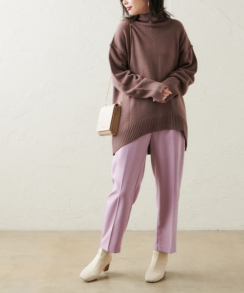 natural couture(ナチュラルクチュール)の「美シルエット微起毛テーパードパンツ Lサイズ(その他パンツ・レディース・ブラック/モカ/ライトベージュ/ブルー/マスタード/ピンク・LARGE)」の9枚目の写真
