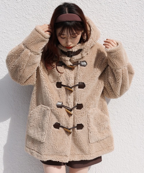 one after another NICE CLAUP（ワンアフターアナザーナイスクラップ）の「ボアダッフルコート（ダッフルコート・レディース・モカ/ベージュ/アイボリー・FREE）」の18枚目の写真