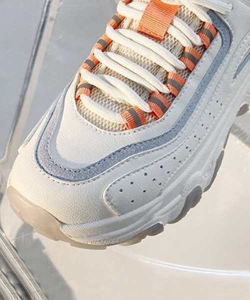 aimoha（アイモハ）の「ダッドスニーカー テック 厚底ソール（スニーカー・レディース・オレンジ/ピンク・24.5cm/24.0cm/23.5cm/25.0cm/23.0cm）」の7枚目の写真