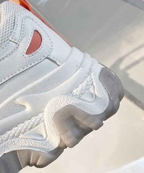 aimoha（アイモハ）の「ダッドスニーカー テック 厚底ソール（スニーカー・レディース・オレンジ/ピンク・24.5cm/24.0cm/23.5cm/25.0cm/23.0cm）」の8枚目の写真