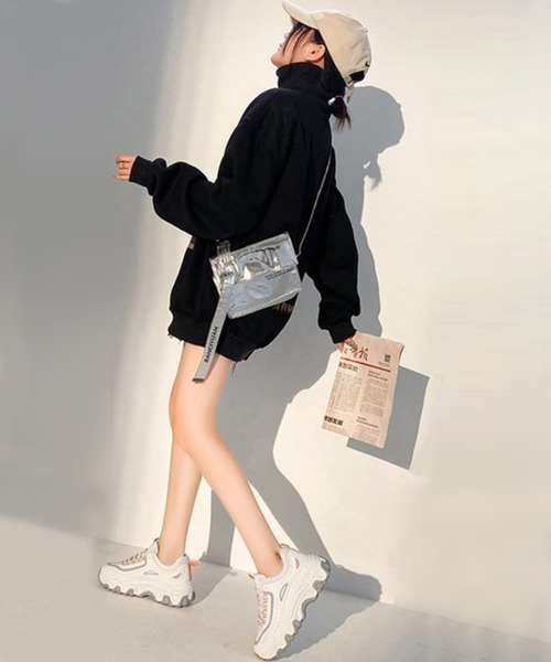 aimoha（アイモハ）の「ダッドスニーカー テック 厚底ソール（スニーカー・レディース・オレンジ/ピンク・24.5cm/24.0cm/23.5cm/25.0cm/23.0cm）」の12枚目の写真