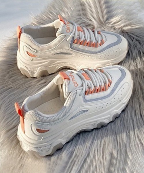 aimoha（アイモハ）の「ダッドスニーカー テック 厚底ソール（スニーカー・レディース・オレンジ/ピンク・24.5cm/24.0cm/23.5cm/25.0cm/23.0cm）」の22枚目の写真