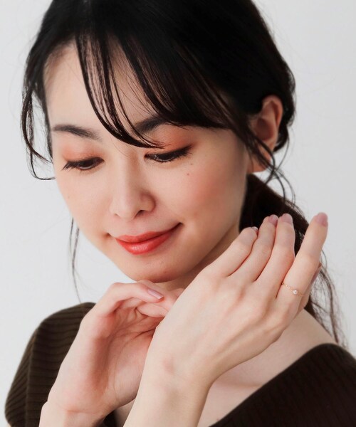 COCOSHNIK（ココシュニック）の「K10ダイヤモンドフチミル チェーンリング（リング・レディース・アイボリー系・10号/13号/7号）」の13枚目の写真
